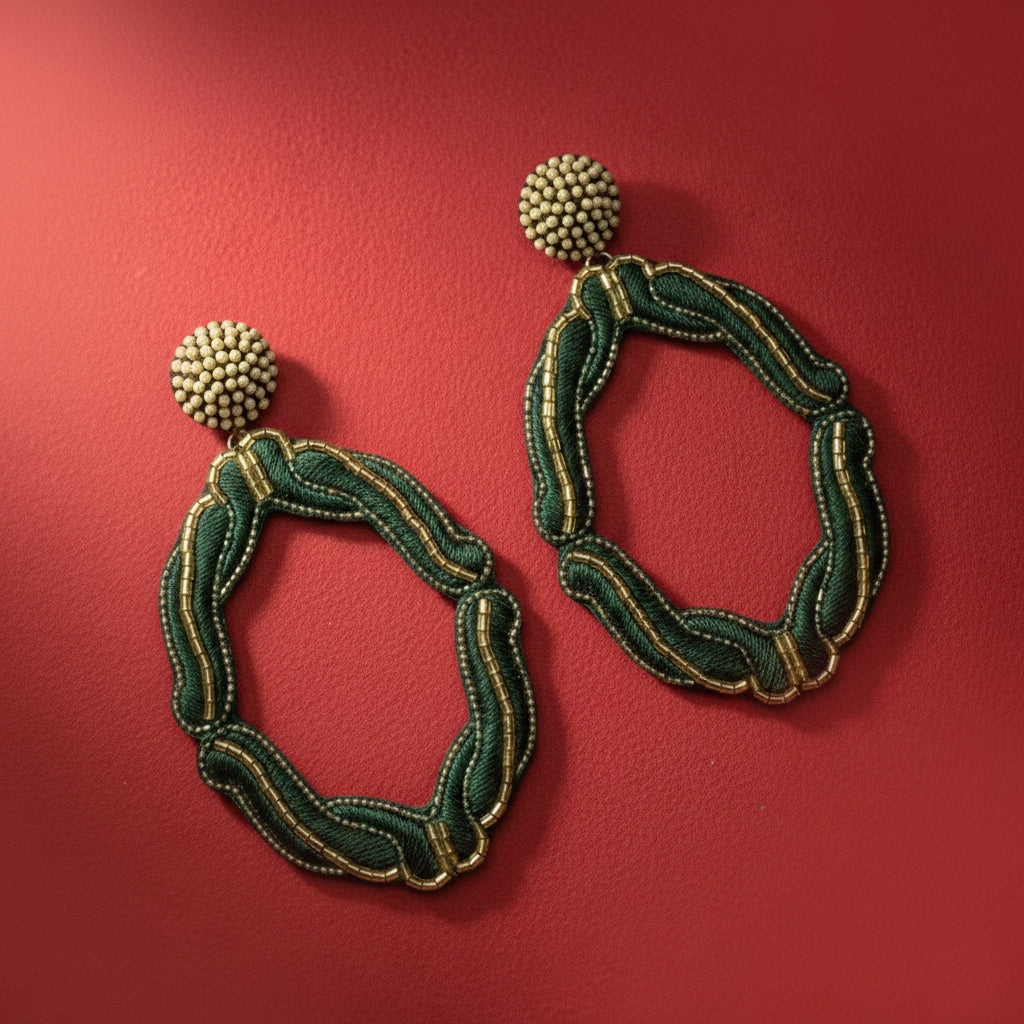 Eclose Handcrafted Earrings (Green)