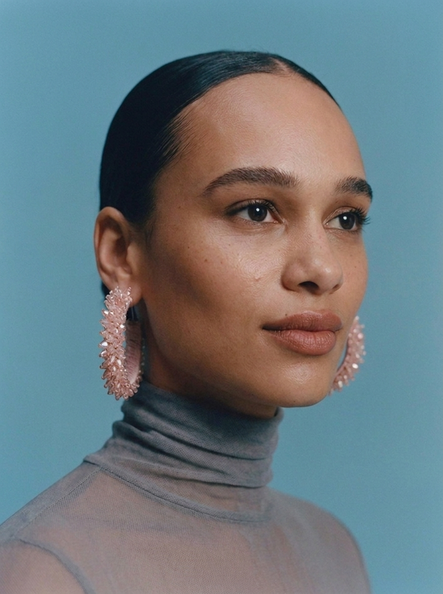 Pulse Beaded Hoops (Peach)