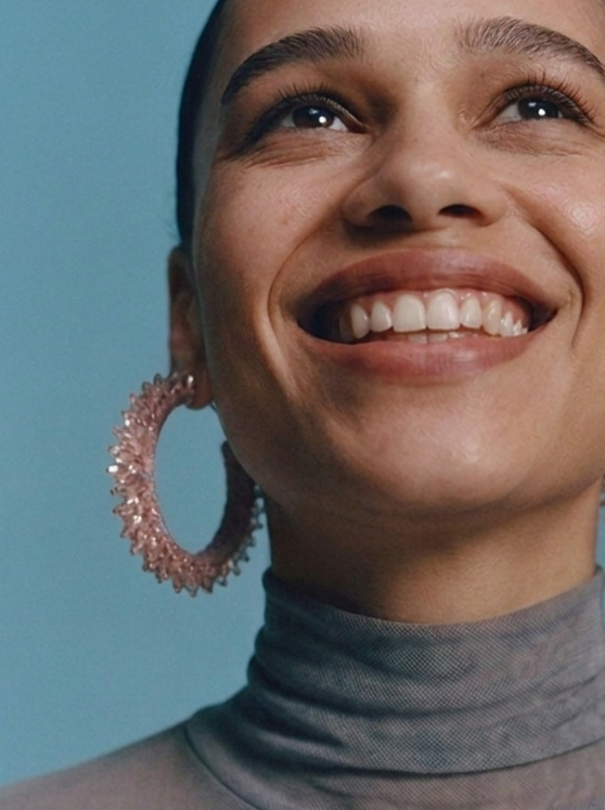 Pulse Beaded Hoops (Peach)