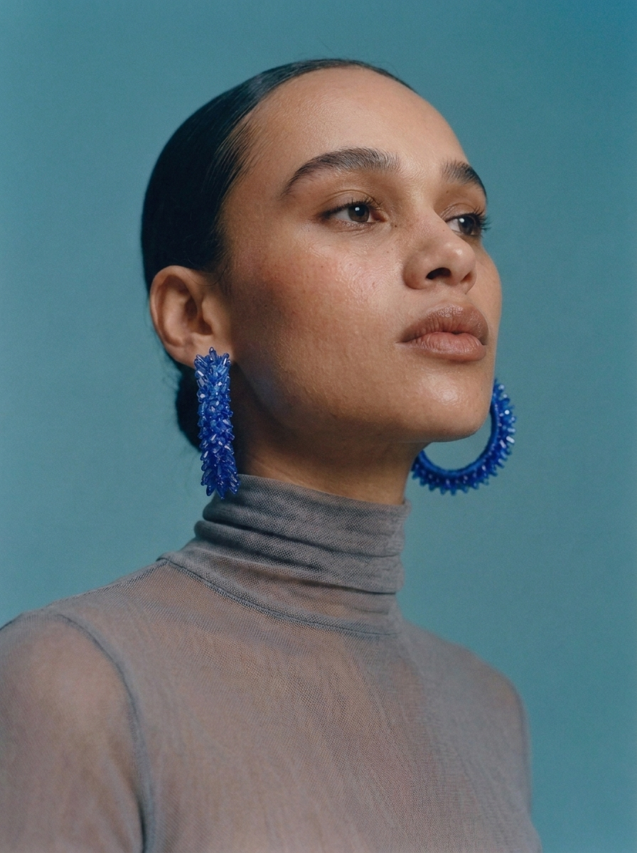 Pulse Beaded Hoops (Blue)