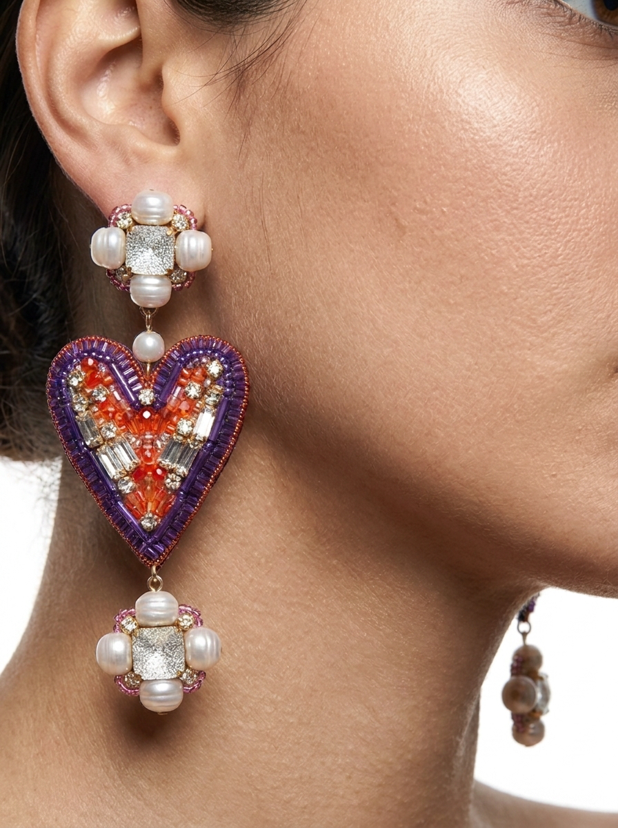 Ripple Beaded Danglers
