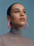 Surge Beaded Hoops (Pink)